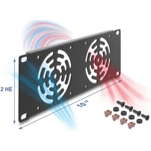 Tapa trasera Delock 67432 para rack 10 pulgadas 2U con ventiladores integrados