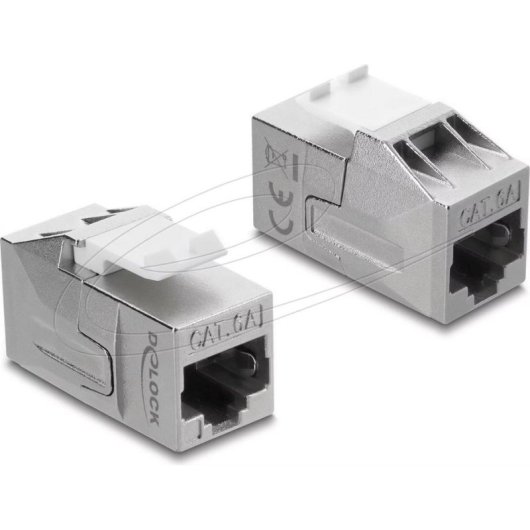 Módulo Keystone Delock 91122 RJ-45 Cat6a Zinco Plano Prata Branco