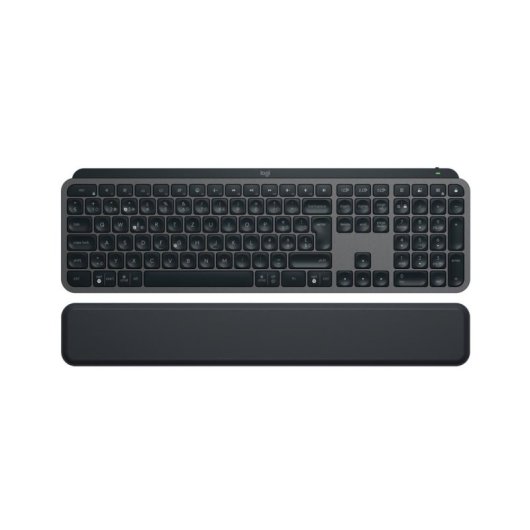 Teclado Logitech MX Keys S sem fios QWERTZ retroiluminado com apoio de pulso