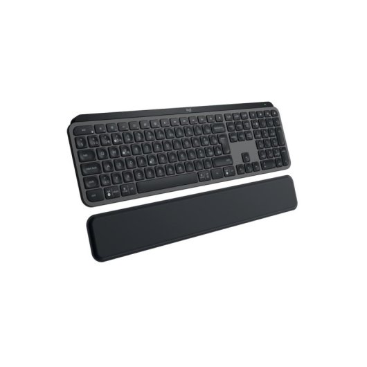 Teclado Logitech MX Keys S sem fios QWERTZ retroiluminado com apoio de pulso