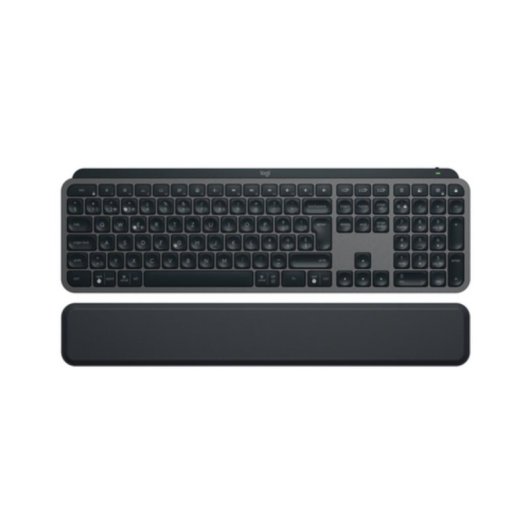 Teclado Logitech MX Keys S sem fios QWERTZ retroiluminado com apoio de pulso
