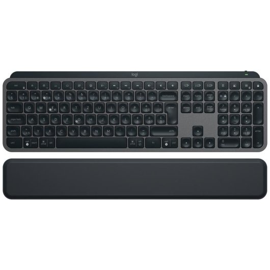 Teclado Logitech MX Keys S sem fios QWERTZ retroiluminado com apoio de pulso