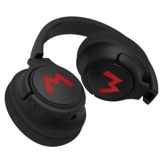 Auriculares Blade Super Mario Bros inalámbricos Bluetooth 5.3 con LED y micrófono, PS5, negro y rojo