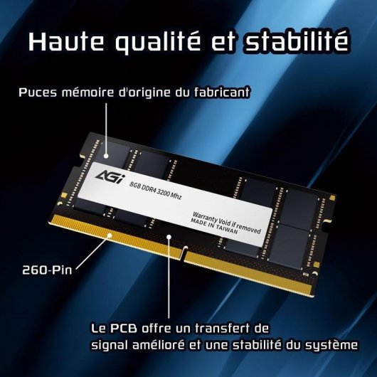 Memória RAM Agi SD138 8GB 1x8GB DDR4 3200MHz CL22 SO-DIMM