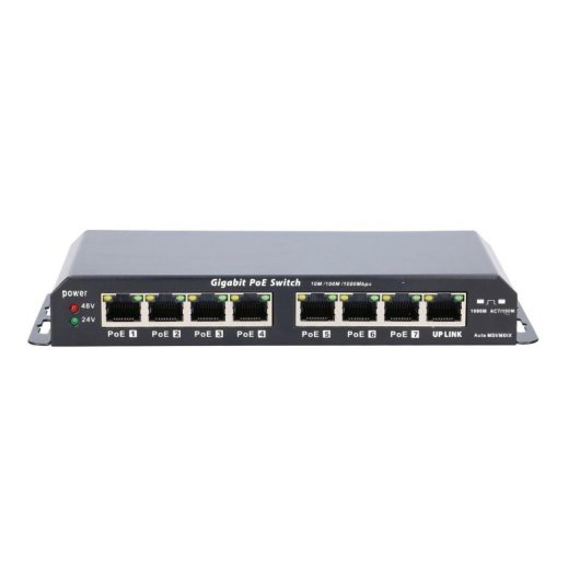 Switch Extralink KRATOS 8 ports Gigabit PoE 60W Métal