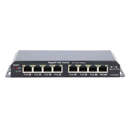 Switch Extralink KRATOS 8 ports Gigabit PoE 60W Métal