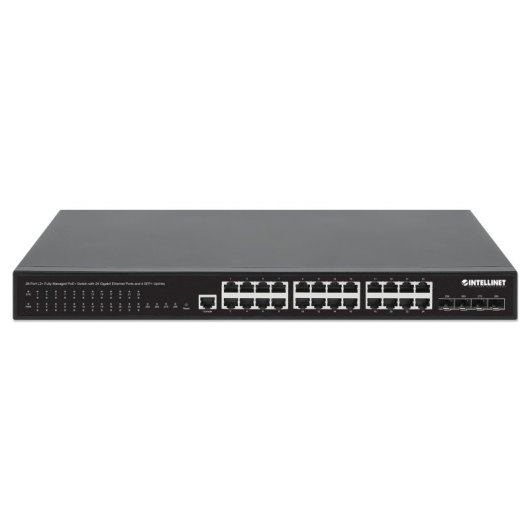 Switch Intellinet 561846 24 portas Gigabit PoE+ 4 SFP+ L2+ Rack 1U