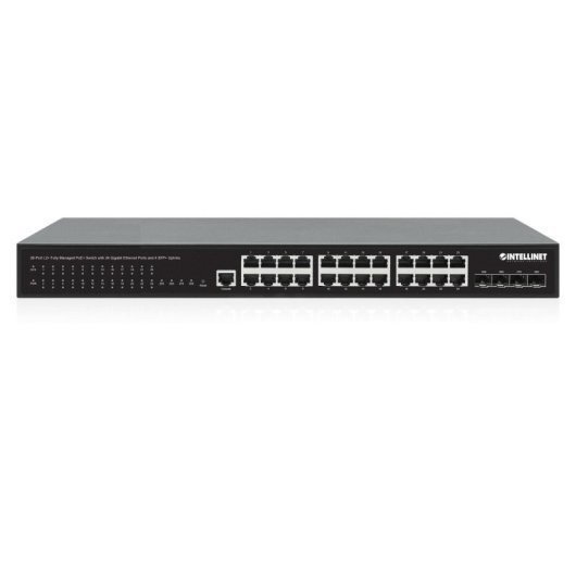 Switch Intellinet 561846 24 portas Gigabit PoE+ 4 SFP+ L2+ Rack 1U