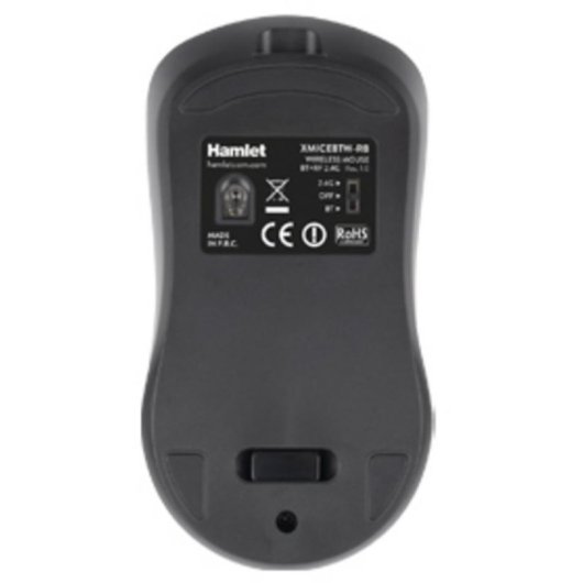 Ratón Hamlet XMICEBTW-RB RF Wireless Bluetooth 1600DPI Noir Rechargeable