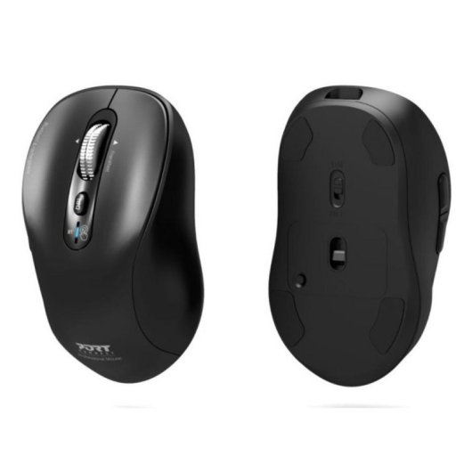 Ratón PORT DESIGNS 900720 Bluetooth 3200DPI Noir Rechargeable Multidispositif