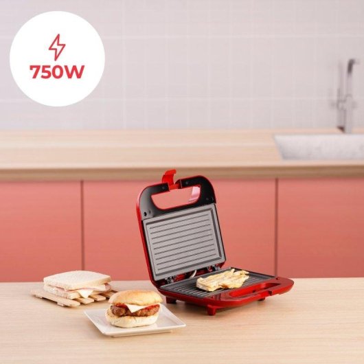 Sandwichera Solac Buon Panini II placas grill 750 W antiadherente compacta
