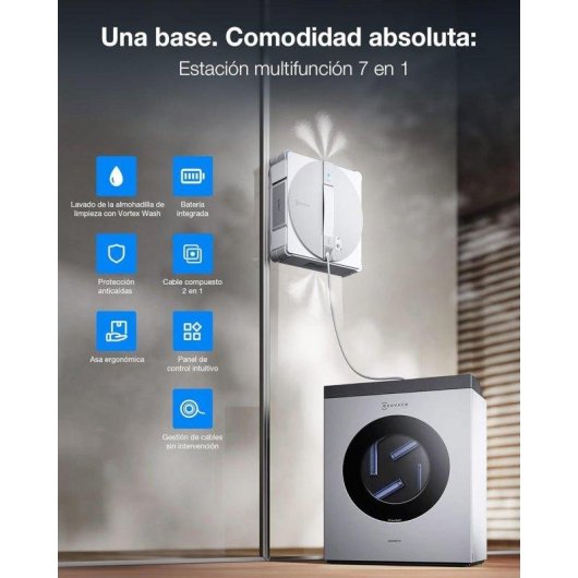 Robot Ecovacs Winbot W3 Omni Nettoyage Vortex Wash Station Sécurité