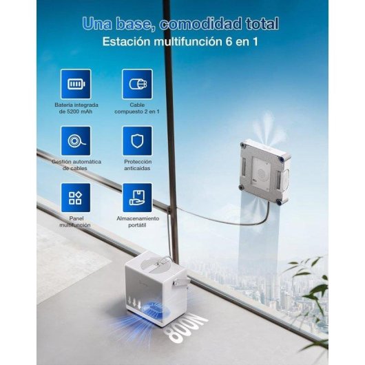 Robot Limpiacristales Ecovacs Winbot W2s Omni Station TruEdge Triple Jet