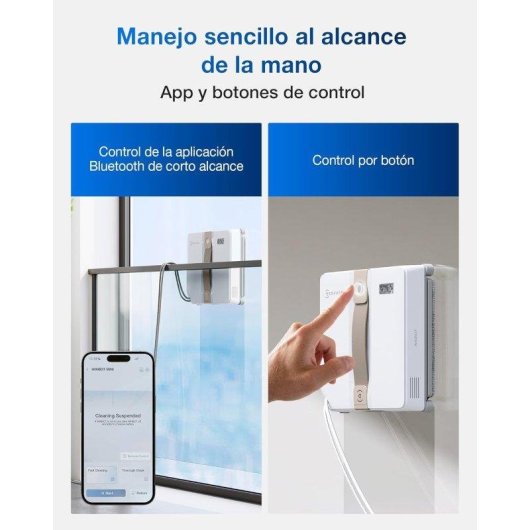 Robot lave-vitres Ecovacs Winbot Mini Compact Double Pulvérisation Sécurité