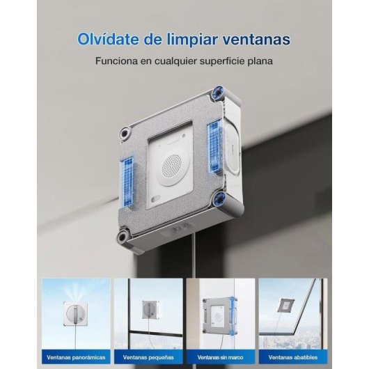 Robot limpiacristales Ecovacs Winbot W2s limpieza inteligente borde a borde eficiente triple pulverizador