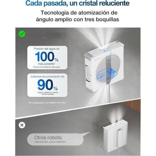 Robot limpiacristales Ecovacs Winbot W2S Omni Triple Boquilla