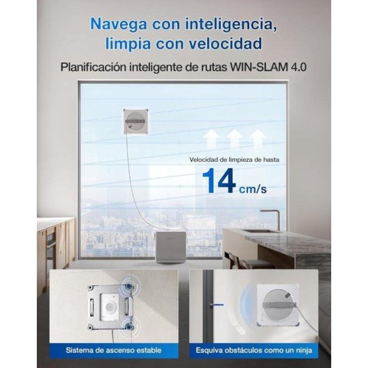Robot limpa-vidros Ecovacs Winbot W2s Omni estação multifunções triplo pulverizador