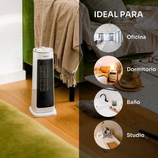 Calefactor Cerámico Mellerware Homy 2000W Oscilante Bajo Consumo