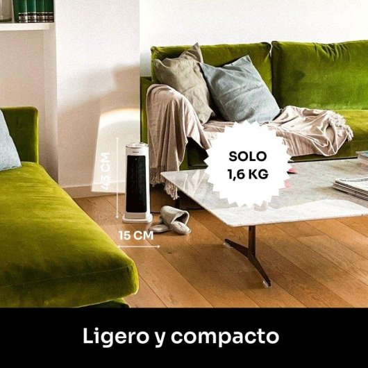 Calefactor Cerámico Mellerware Homy 2000W Oscilante Bajo Consumo