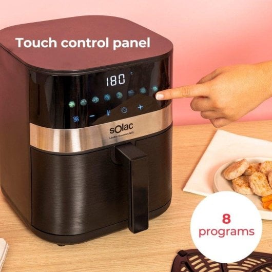 Freidora de Aire Solac Léviter Gourmet G55 5,5L 1400W 8 Programas Pantalla Digital