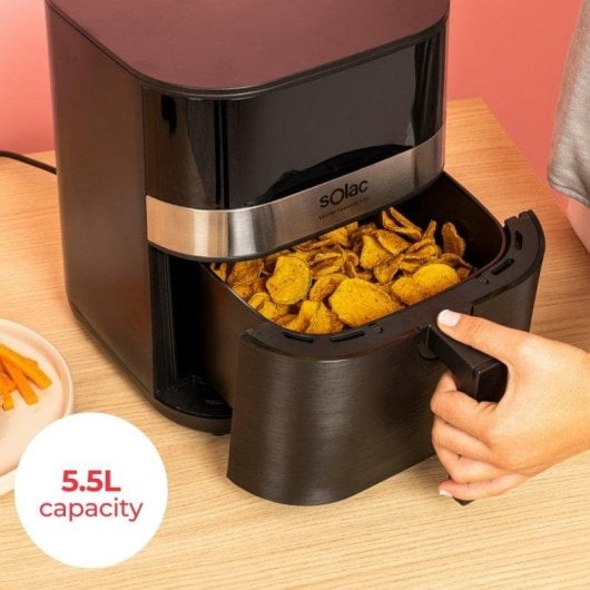 Freidora de Aire Solac Léviter Gourmet G55 5,5L 1400W 8 Programas Pantalla Digital