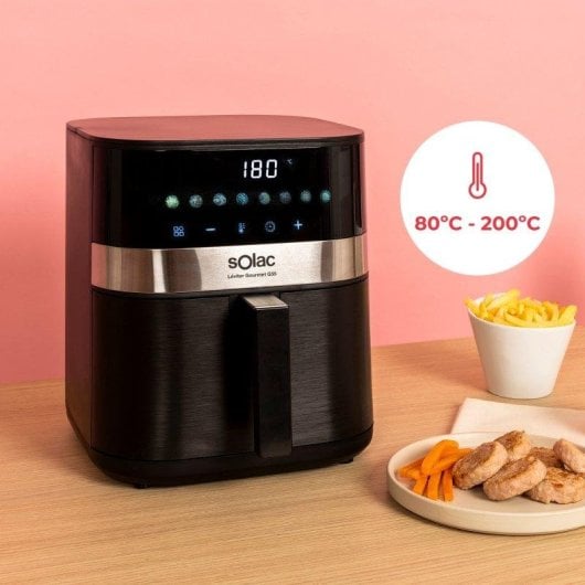 Freidora de Aire Solac Léviter Gourmet G55 5,5L 1400W 8 Programas Pantalla Digital