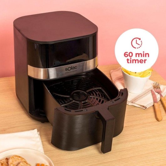 Freidora de Aire Solac Léviter Gourmet G55 5,5L 1400W 8 Programas Pantalla Digital