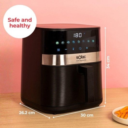 Freidora de Aire Solac Léviter Gourmet G55 5,5L 1400W 8 Programas Pantalla Digital