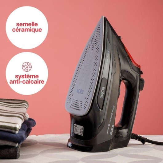 Plancha de vapor Solac Solution PV2490 3000W suela cerámica antical y antigoteo