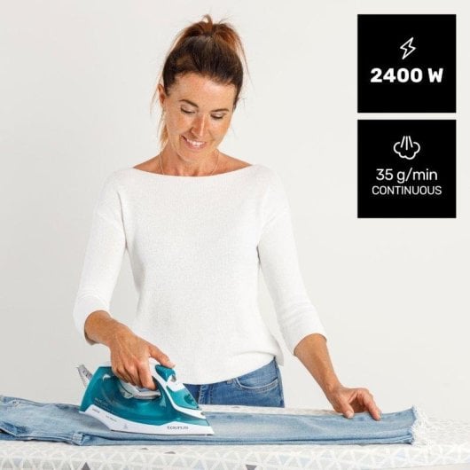 Plancha Taurus Baltic 2400W suela teflón vapor vertical antical antigoteo azul