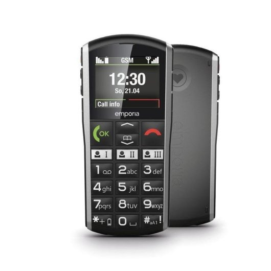 Telefono base Emporia Simplicity Nero Argento 2" Bluetooth IP54 batteria 1200 mAh