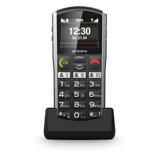 Telefono base Emporia Simplicity Nero Argento 2" Bluetooth IP54 batteria 1200 mAh