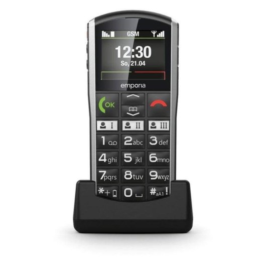 Telefono base Emporia Simplicity Nero Argento 2" Bluetooth IP54 batteria 1200 mAh