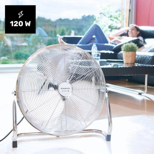 Ventilador Taurus Sirocco 18 120 W 3 Velocidades Aspas Metálicas 45 cm Gris