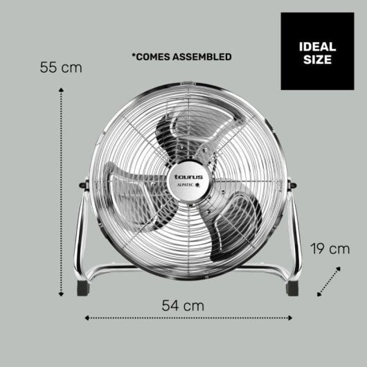 Ventilador Taurus Sirocco 18 120 W 3 Velocidades Aspas Metálicas 45 cm Gris