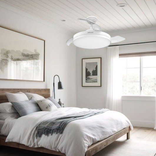 Ventilador de techo Mellerware Brizy Bright Foldable 40W motor DC luz LED 106cm