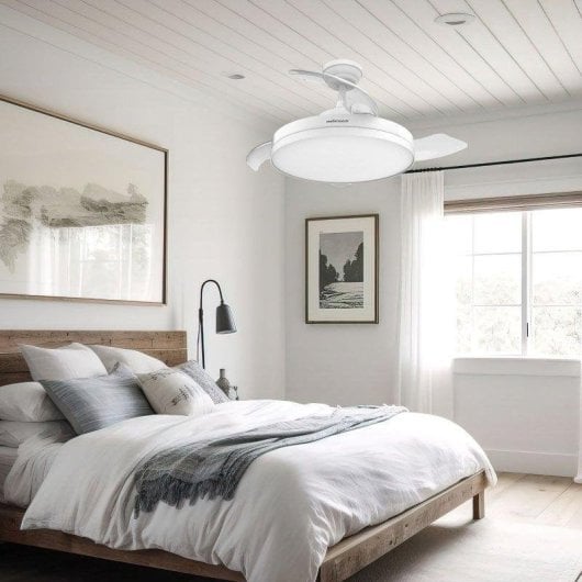 Ventilador de techo Mellerware Brizy Bright Foldable 40W motor DC luz LED 106cm