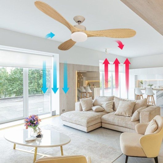 Ventilador de techo Taurus Fresko Forest 3b 40W 132cm madera 6 velocidades luz LED