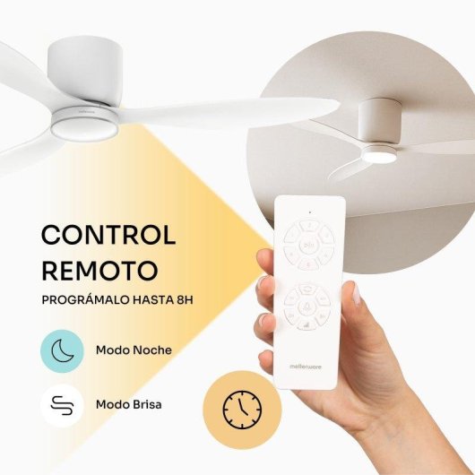 Ventilador de techo Mellerware Brizy Bright 40 W 132 cm LED 6 velocidades