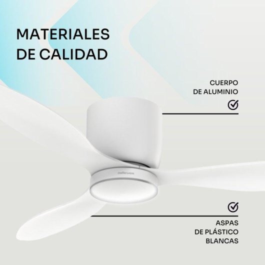 Ventilador de techo Mellerware Brizy Bright 40 W 132 cm LED 6 velocidades