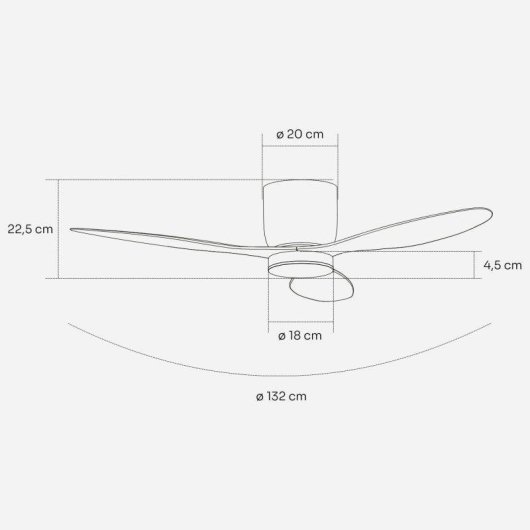 Ventilador de techo Mellerware Brizy Bright 40 W 132 cm LED 6 velocidades