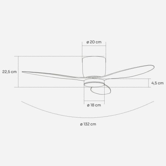 Ventilador de techo Mellerware Brizy Bright 40 W 132 cm LED 6 velocidades