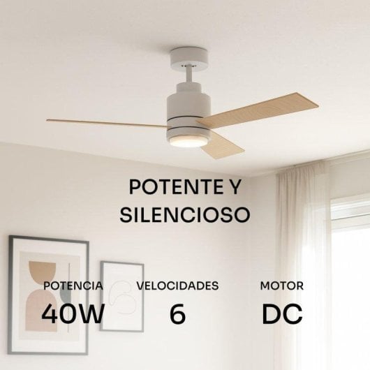 Ventilador de techo Mellerware Brizy Bright Core silencioso 45W LED 6 velocidades