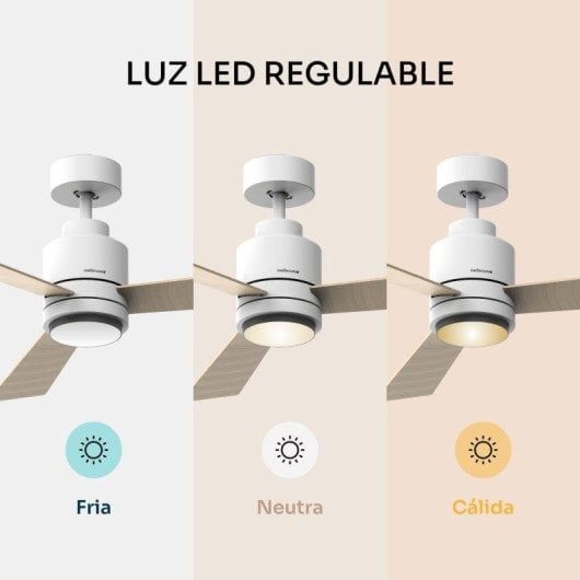 Ventilador de techo Mellerware Brizy Bright Core silencioso 45W LED 6 velocidades