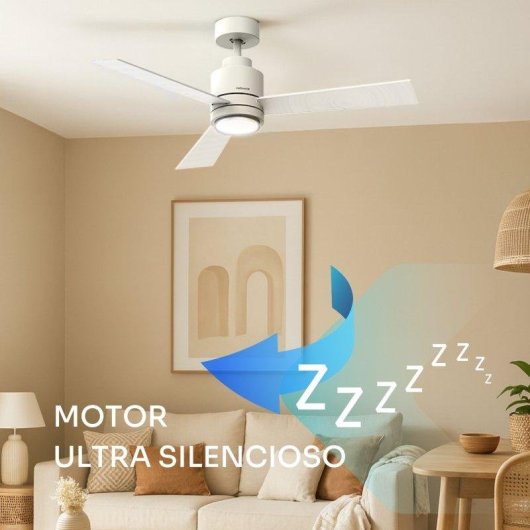Ventilador de techo Mellerware Brizy Bright Core silencioso 45W LED 6 velocidades