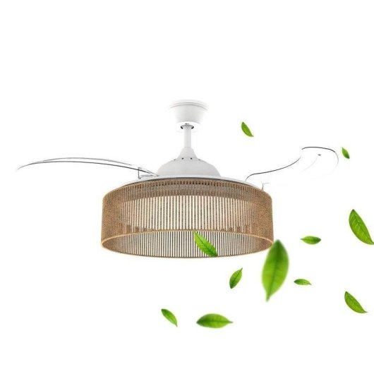 Ventilador de techo Mellerware Brizy Bright Rattan 106 cm LED 6 velocidades