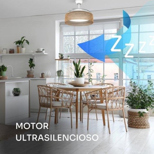 Ventilador de techo Mellerware Brizy Bright Rattan 106 cm LED 6 velocidades