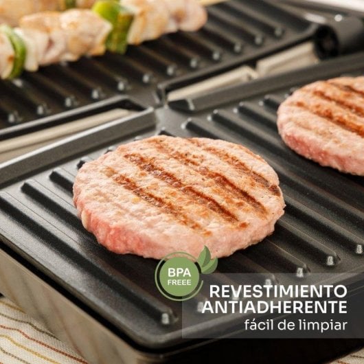 Plancha Grill Mellerware Hotty 1500 Sand 1500 W 2 Placas Apertura 180º Antiadherente