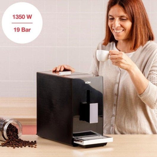 Cafetera Superautomática Solac 1,2L 19 Bares Molinillo Integrado Thermoblock Pantalla Táctil