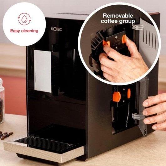 Cafetera Superautomática Solac 1,2L 19 Bares Molinillo Integrado Thermoblock Pantalla Táctil